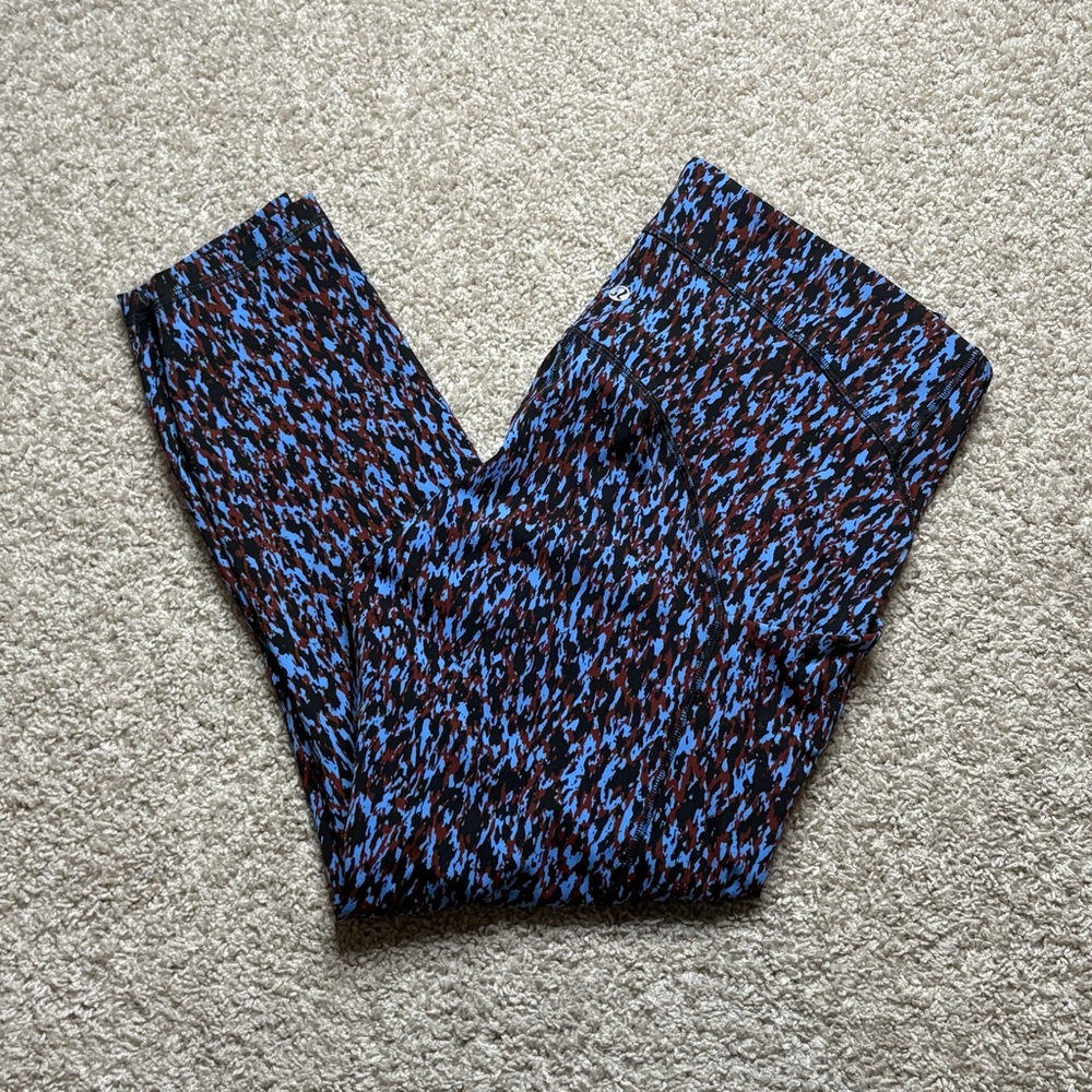 lululemon athletica Blue and Black Printed Leggings